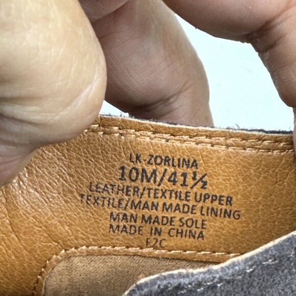 Lucky Brand NWOB Zorlina Wedge Bootie 10M Suede + Textile Upper Brown Zipper - Picture 3 of 16